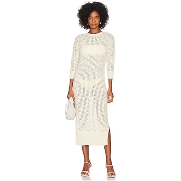 NSF Dresses & Skirts - NSF Georgina Crew Midi Sweater Dress/Cover-Up in Cream, Size Small. NWT!